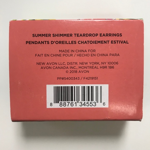 NWT AVON Summer Shimmer Teardrop Earrings - Picture 8 of 8